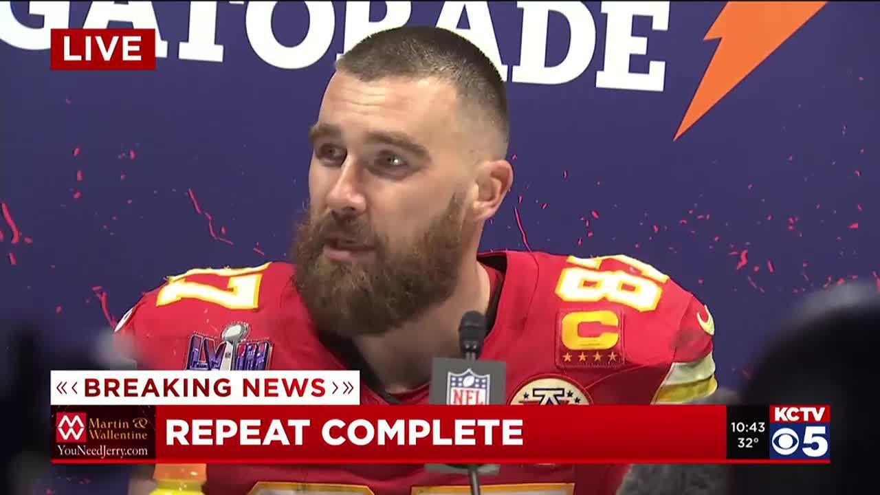 'Brings me to tears': Travis Kelce grows emotional talking about Super Bowl win
