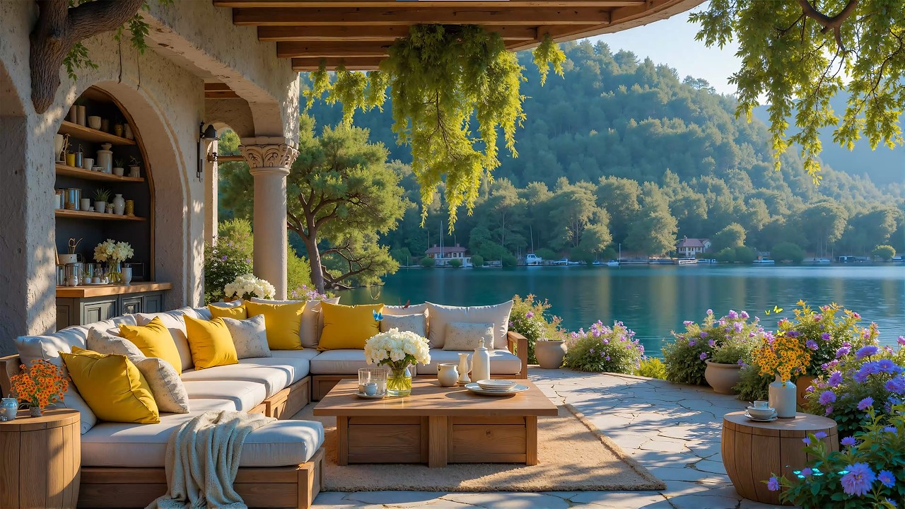 Relaxing Lakeside Cabin Ambience 🌿 Gentle Piano Music for Stress Relief, Study, Sleep & Chill