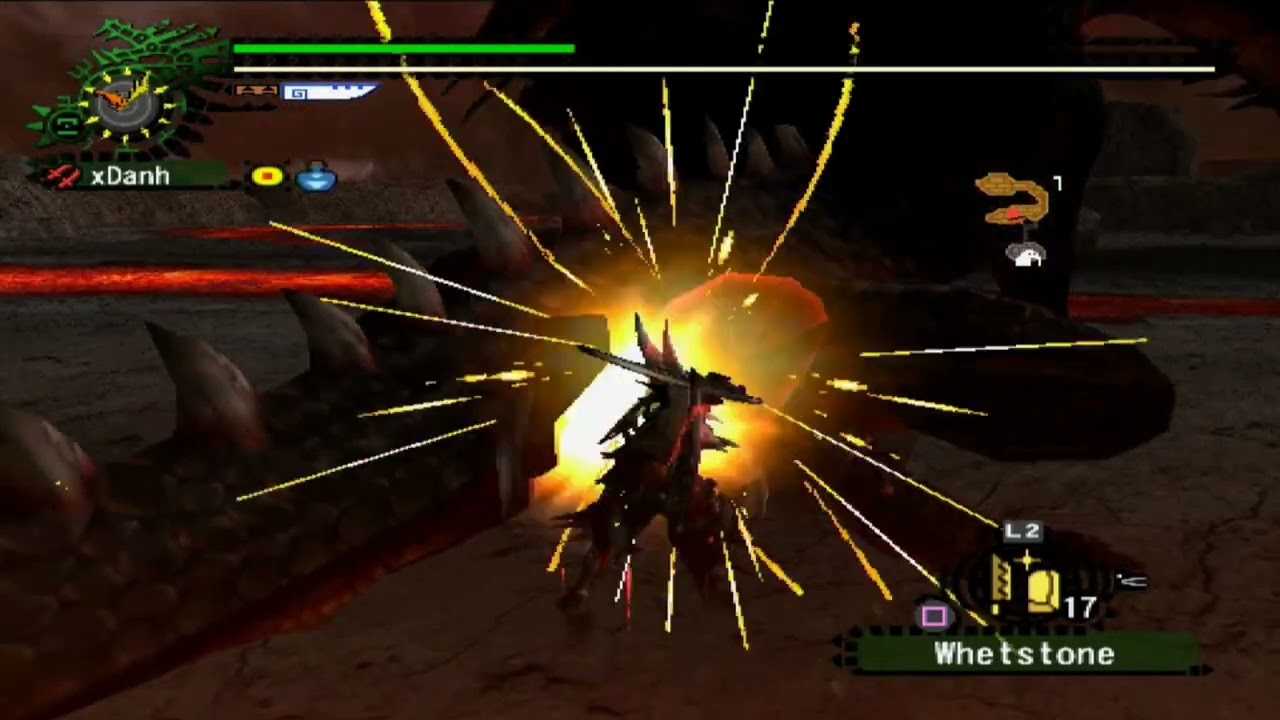 Monster Hunter 2 (PS2) Online - Solando o Crimson pela primeira vez (era 3h da manhã kkkkkkkk)