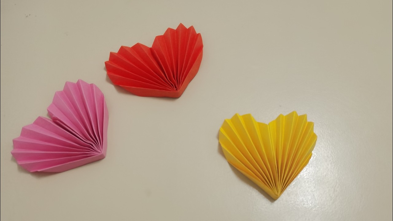 Heart Origami | Easy Paper Craft Heart Fan Decoration