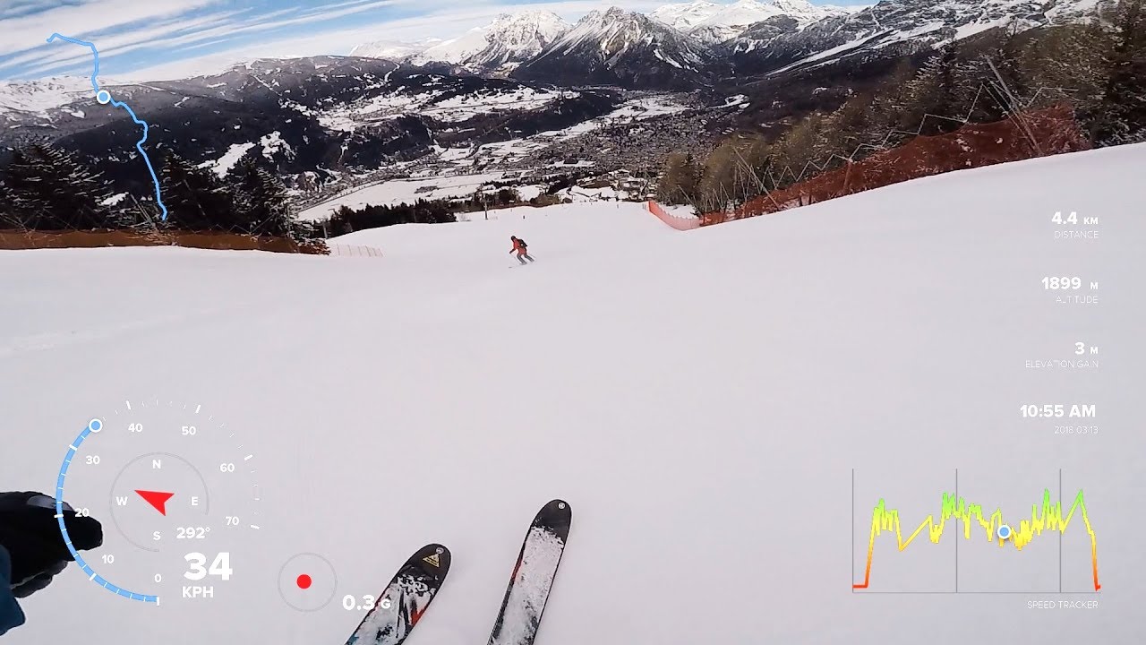 Bormio 1750m Vertical Drop NonStop with GoPro Telemetry Gauges