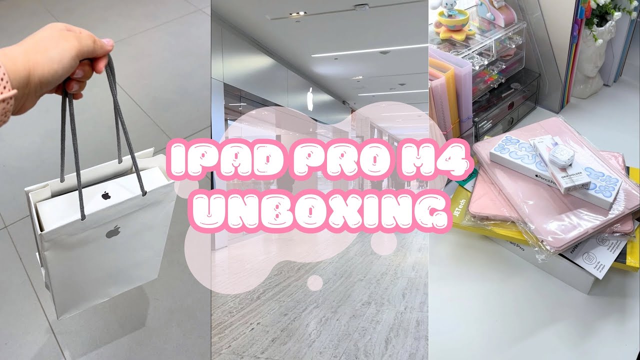 iPad Pro M4 Unboxing 📦| 🍎 Apple Pencil Pro & Accessories 🎀