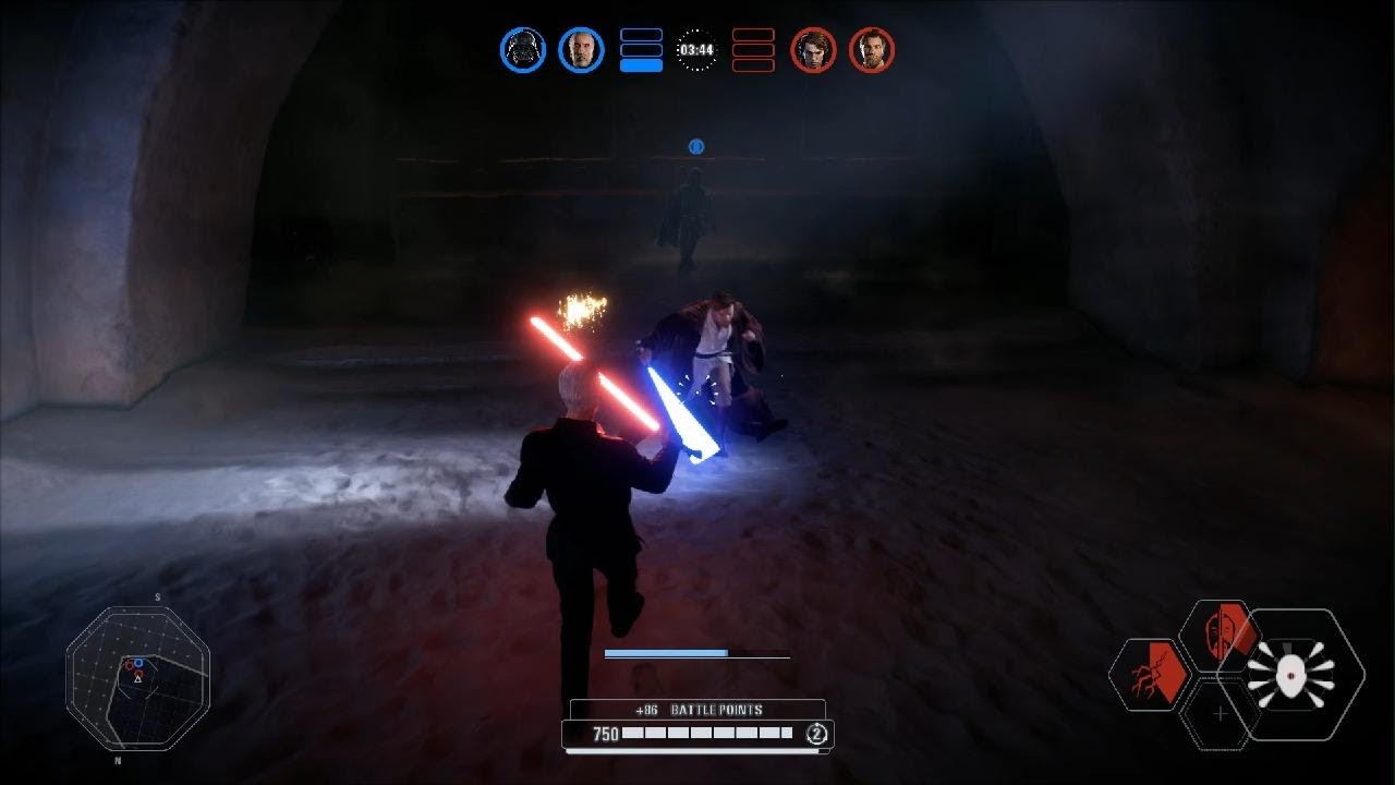 STAR WARS Battlefront II Count Dooku VS Obi Wan Kenobi Duel In Jabbas Palace