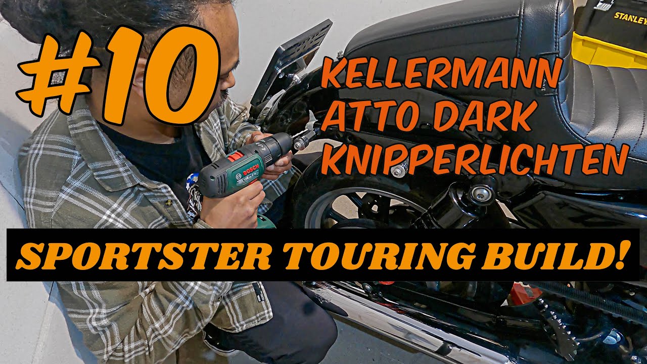 SPORTSTER TOURING BUILD - Aflevering 10 - Kellermann Atto Dark Led achter knipperlichten!