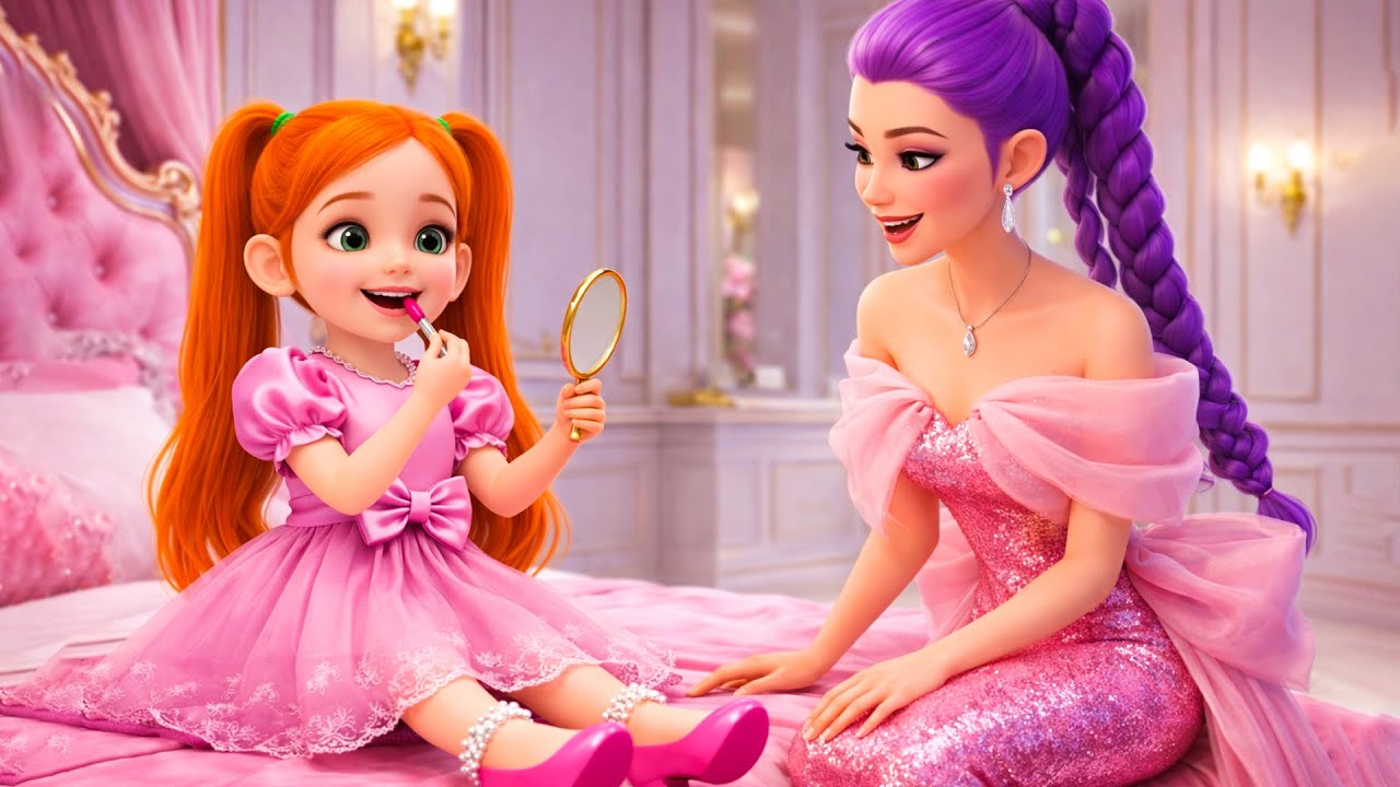 😅💖 Rumi Follows Mom’s Makeup and Looks Amazing on the First Try #shorts