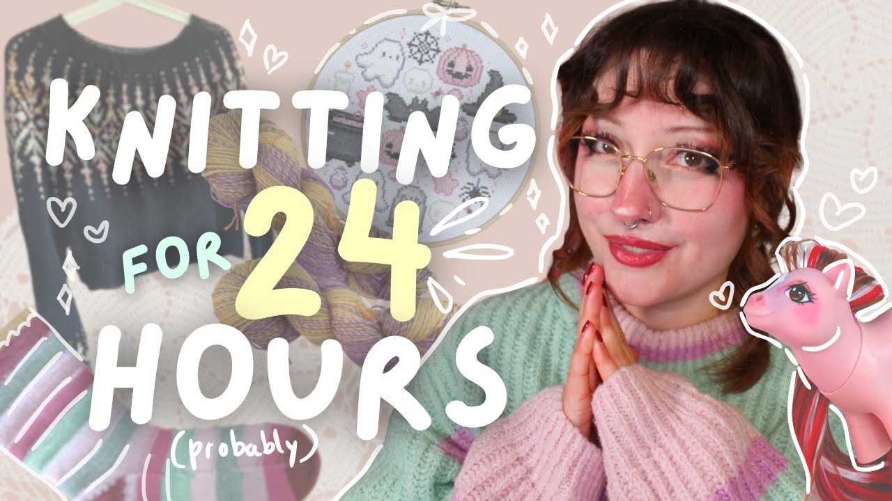 How Many Projects Can I FINISH in 24 Hours? | Knitting, Cross Stitch & Spinning Vlog - Shaiyeh