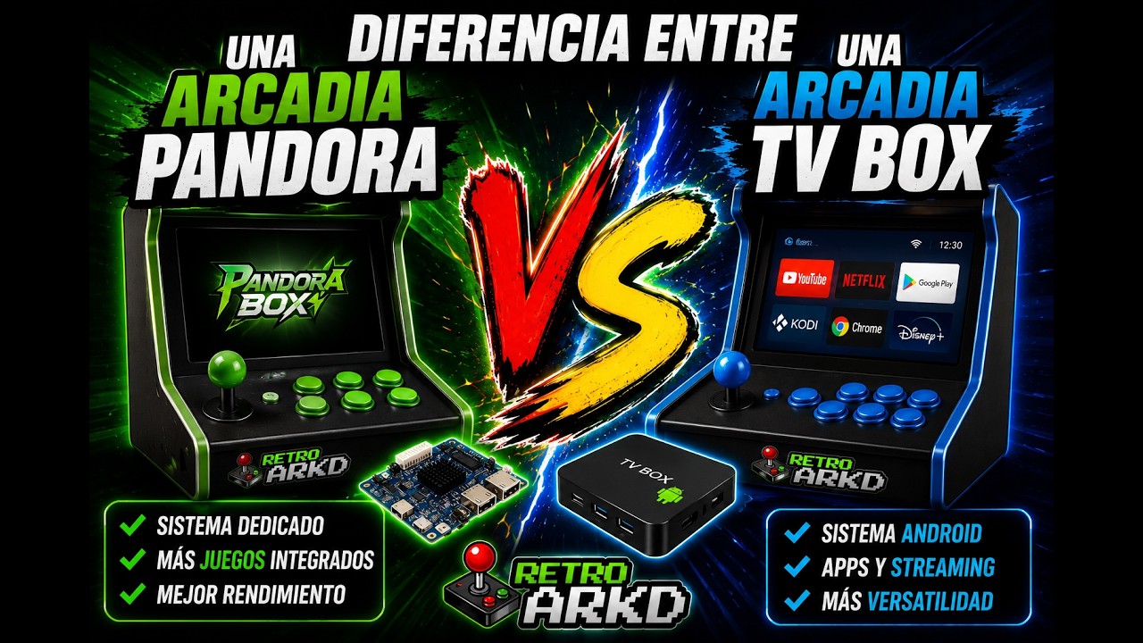 Diferencia entre una Arcadia Pandora y una Arcadia Tv Box