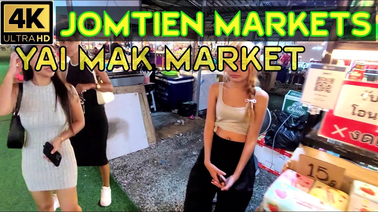 Jomtien Markets   Yai Mak Market just after the rain but crowd enough   2024 Pattaya Thailand
