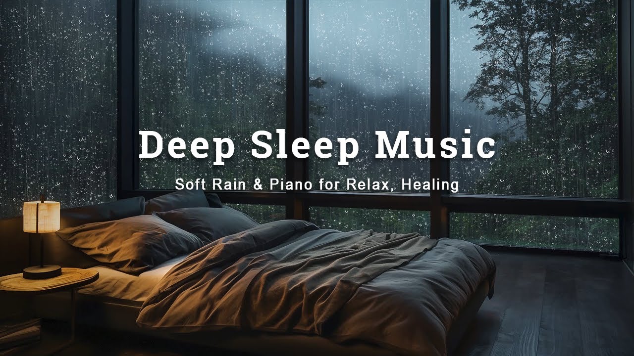Relaxing Rain Sounds and Soothing Piano - Peaceful Night Music for Healing of Stress and Deep Sleep