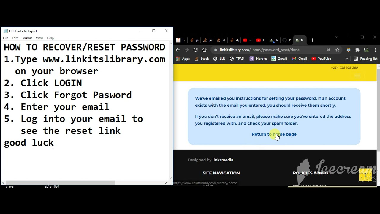 LLR - HOW TO RESET PASSWORD