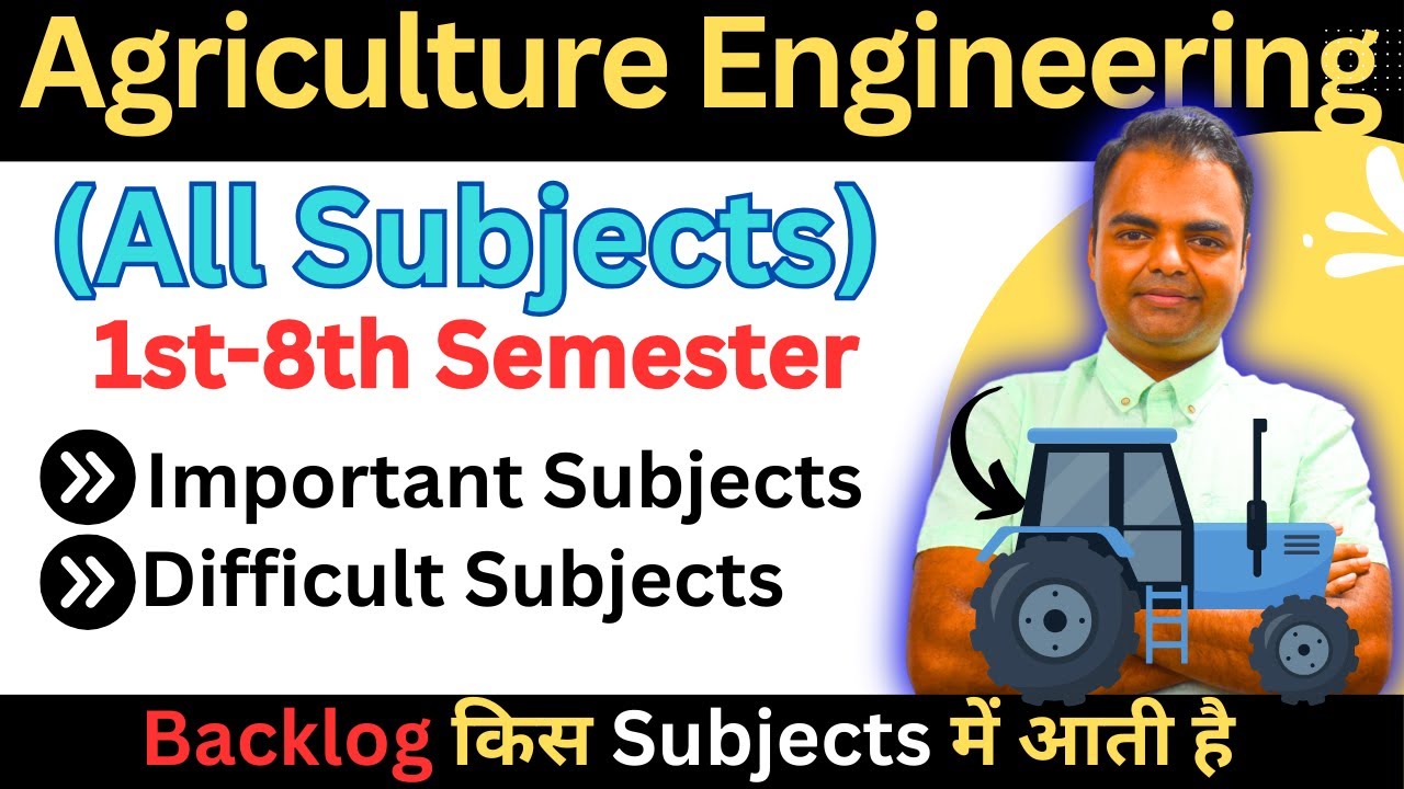 BTech Agriculture Engineering Subjects Syllabus- 1st Year Semester to 4th Year #btech #agriculture