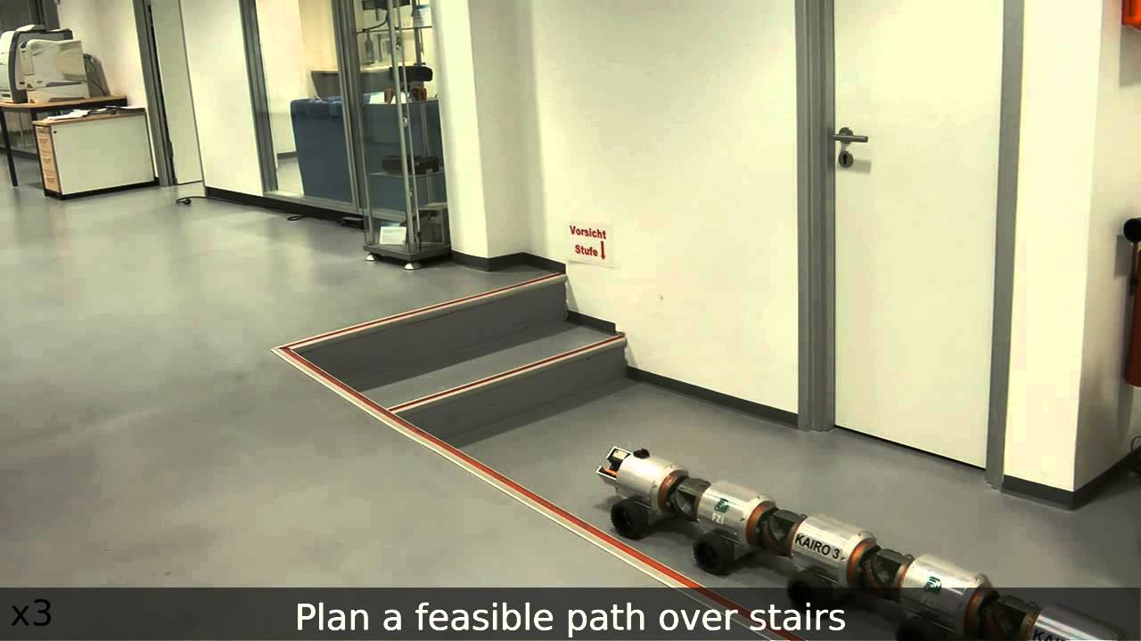Autonomous stair climbing with the snake like inspection robot KAIRO 3