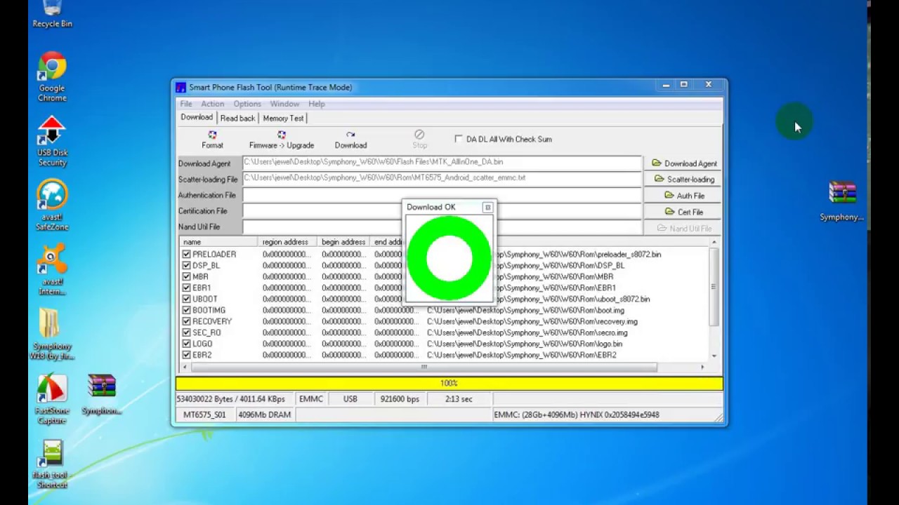 How to Flash Symphony W60 Flash tool