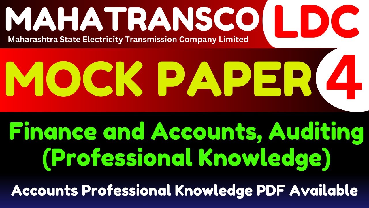 Mahatransco LDC Account Mock Test 2025 | Mscb ldc Account Mock Test | Mahagenco LDC Account Mock MCQ