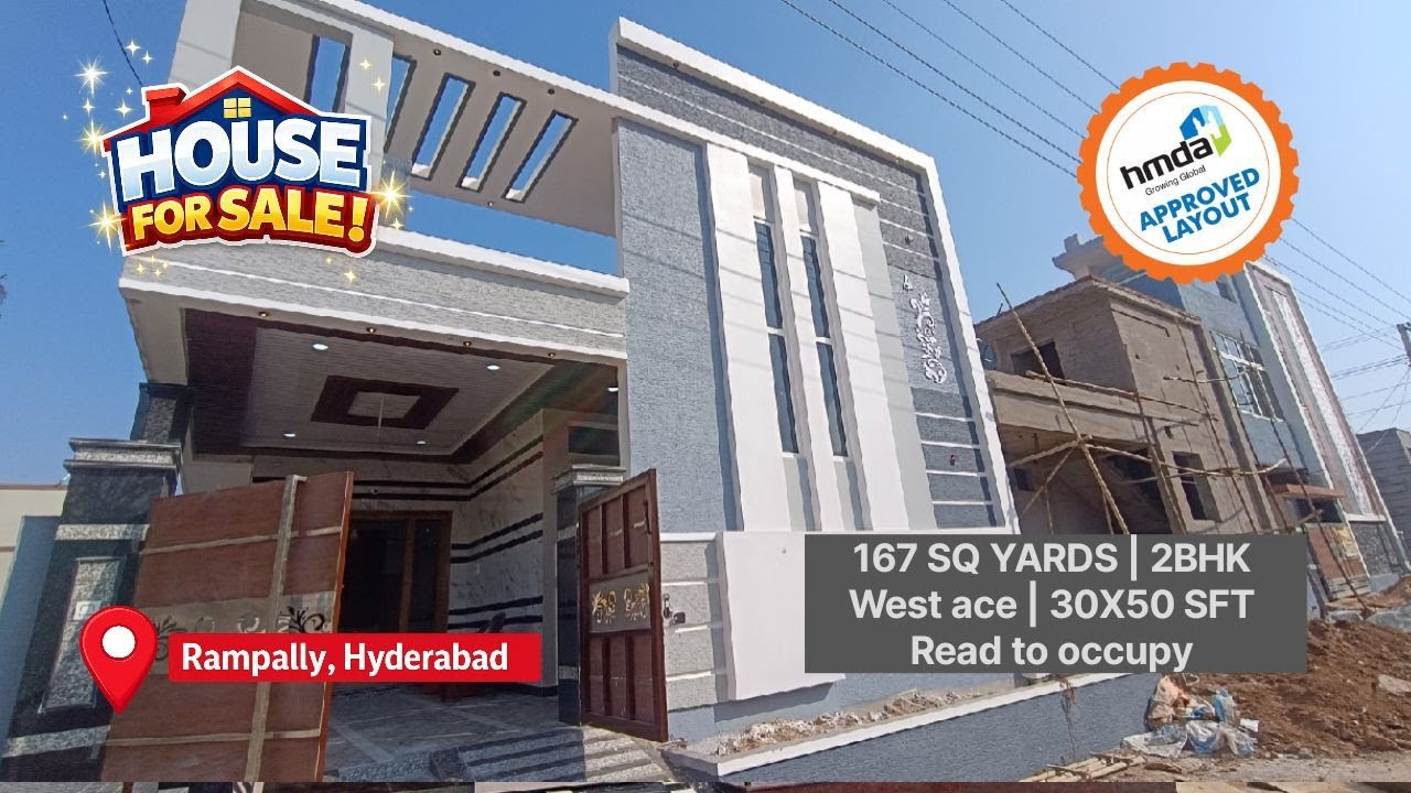 HPC-334 || 167 Sq yards West facing 2BHK Independent house for sale in Hyderabad Rampally 