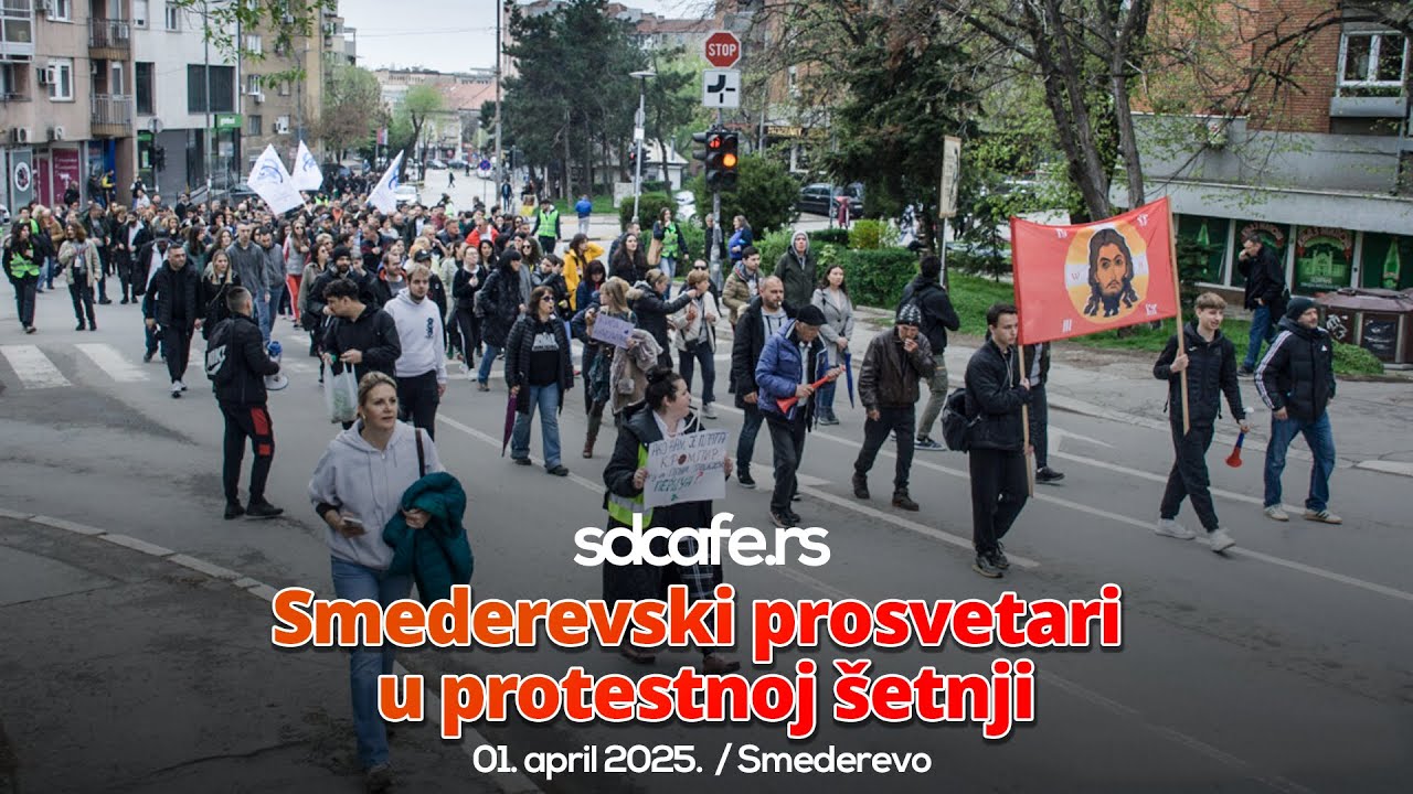 Smederevski prosvetari u protestnoj šetnji