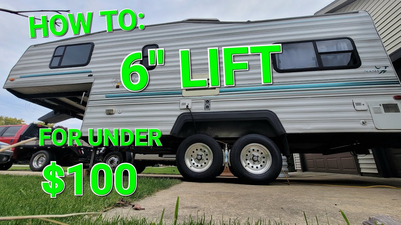 INSTALL A 6" LIFT KIT AXLE FLIP ON A 5TH WHEEL CAMPER TRAILER CHEAPLY USING A MIG WELDER - HOW TO