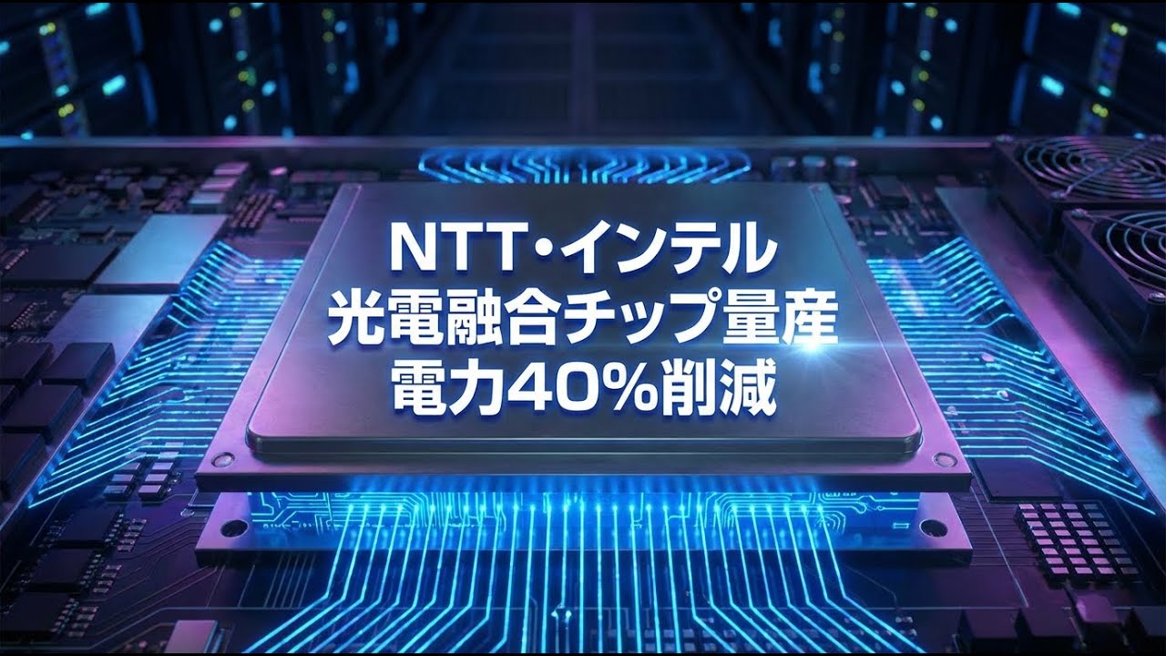 【注目】NTT・インテル「光電融合チップ」量産開始　データセンター電力40%削減へ【12/27最新ニュース】
