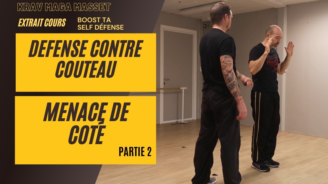 #couteau #menace #selfdefense: Défense contre menace couteau de côté -  Parade krav maga Partie 2