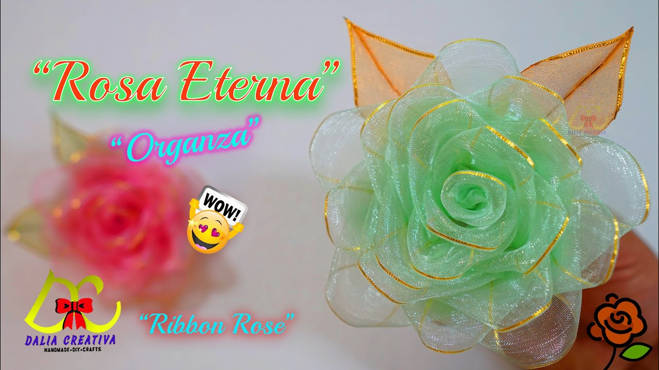 Como hacer  ROSAS con listón de Organza🌹🧐🏵️. No creeras lo fácil de hacer 👍Petalos de Rosa listón.