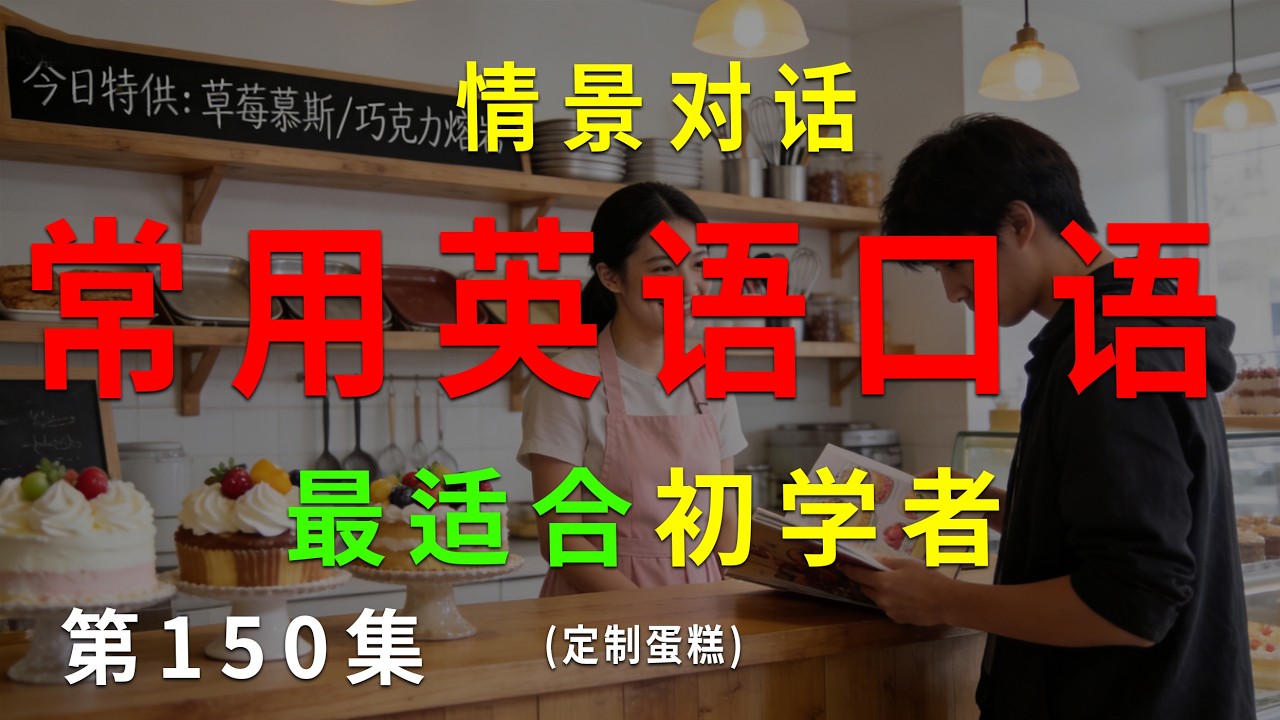 第150集. 每天10分钟，坚持听，一个月听懂美国人基础句子 （定制蛋糕）#英语听力 #英语口语 #英语练习 #每日英语 #英语 #learnchinese