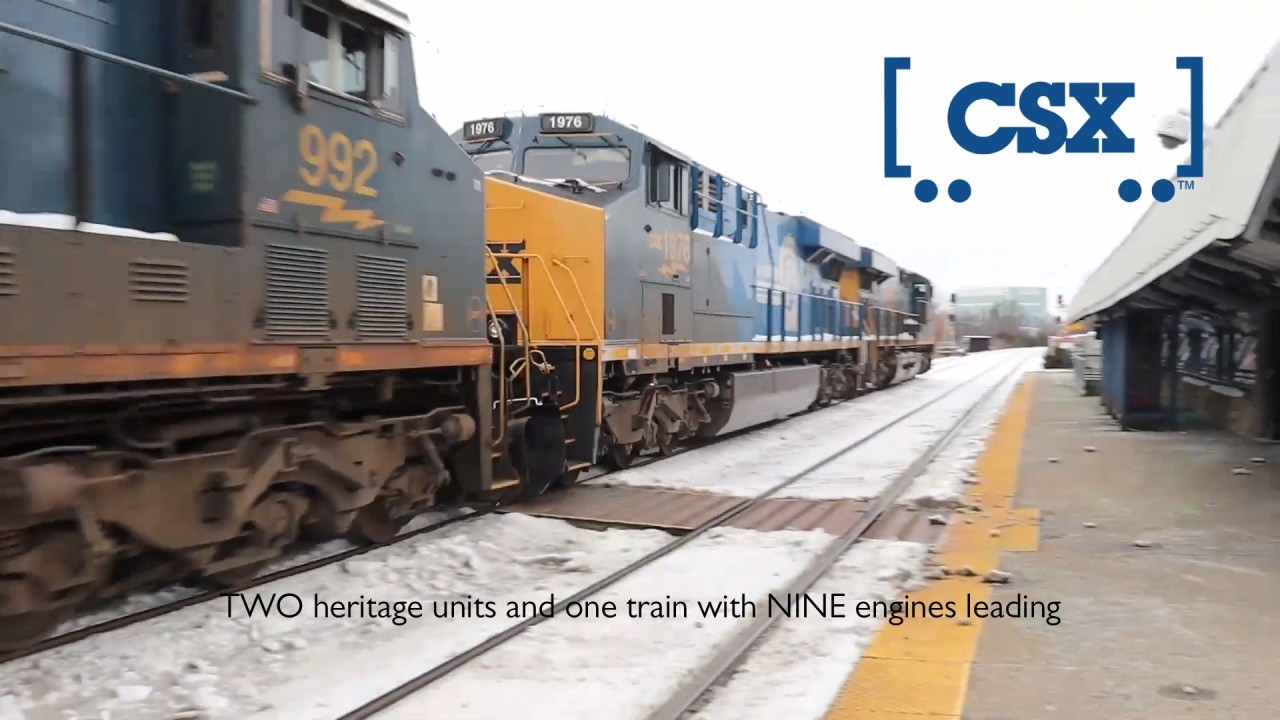 TWO heritage units and one train with NINE engines leading (1/28/26)