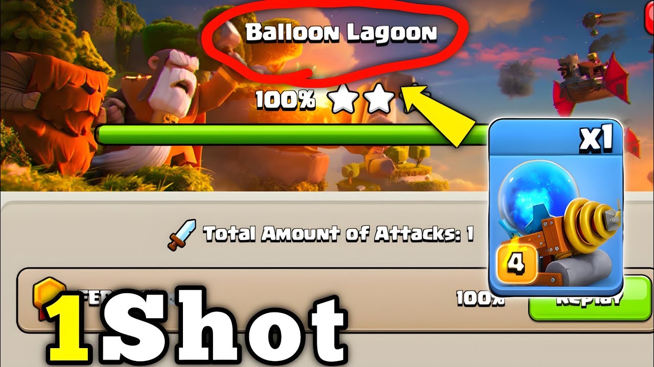 1 Shot Max Ballon Lagoon is very Easy with this Army in Clan Capital 
