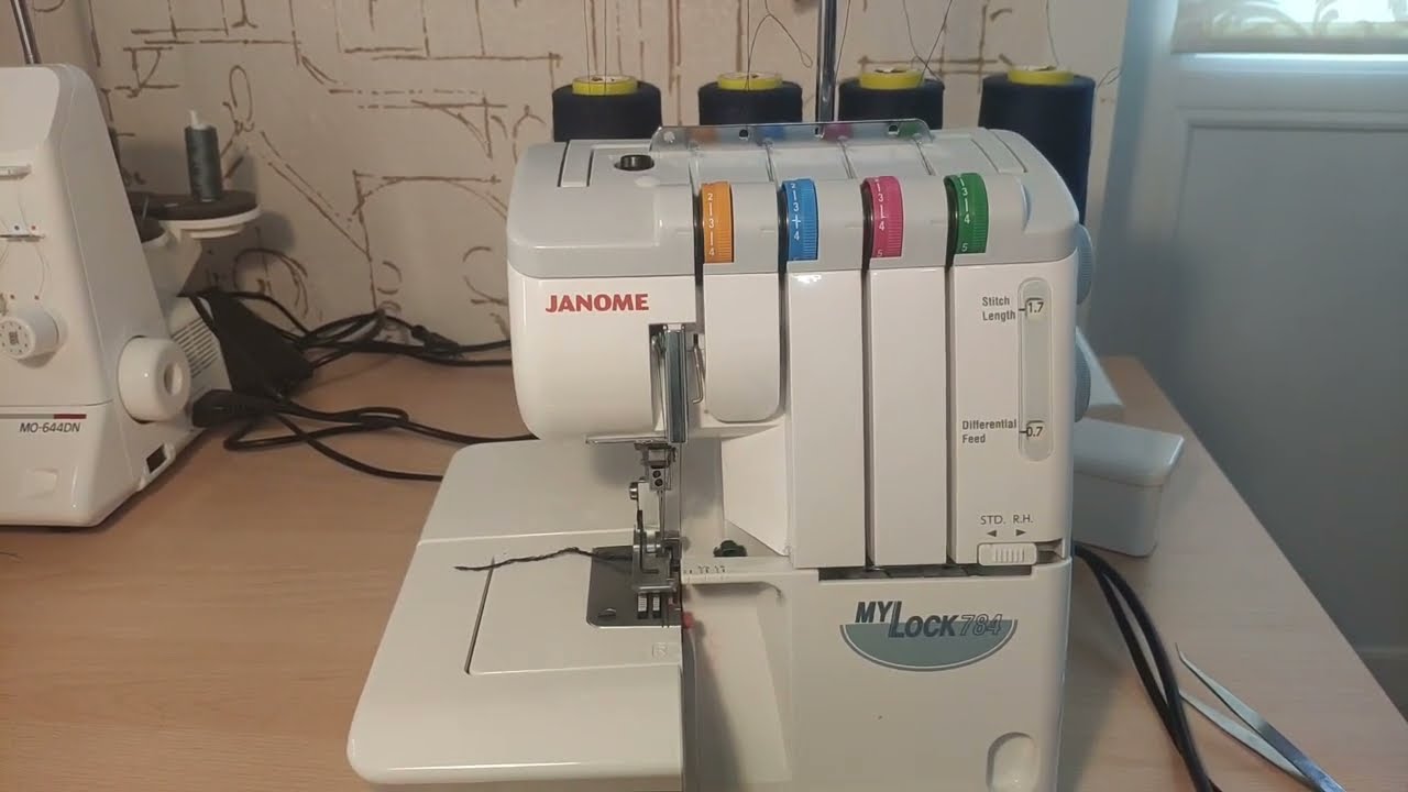 Пошаговая заправка оверлока Janome MY LOCK 784