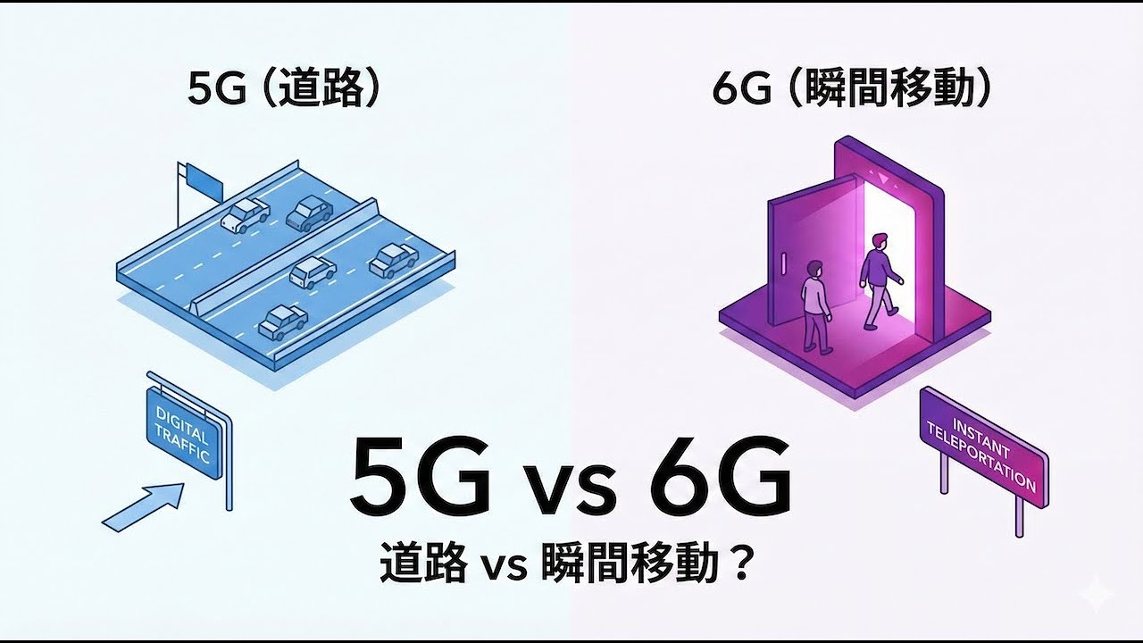 6Gとは？いつから実用化？5Gとの違いを「道路と瞬間移動」で超わかりやすく解説！【スマホの未来】