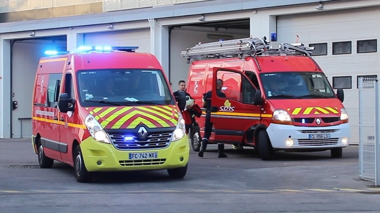 [SDIS 21] Sapeurs Pompiers Dijon VSAV + VTU en urgence // Dijon Fire Service medical response