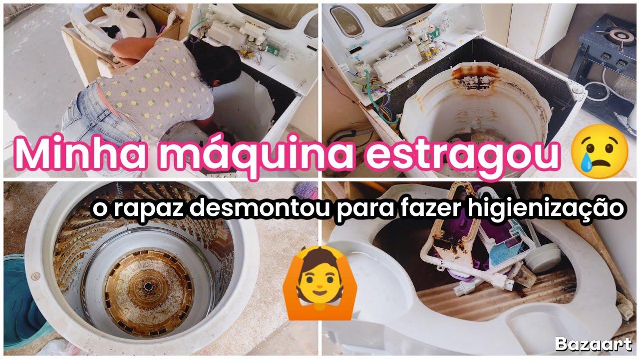 MINHA MÁQUINA DE LAVAR ROUPA👖 ESTRAGOU/ EU FIZ A HIGIENIZAÇÃO DELA TODA🙆- Paty Araújo