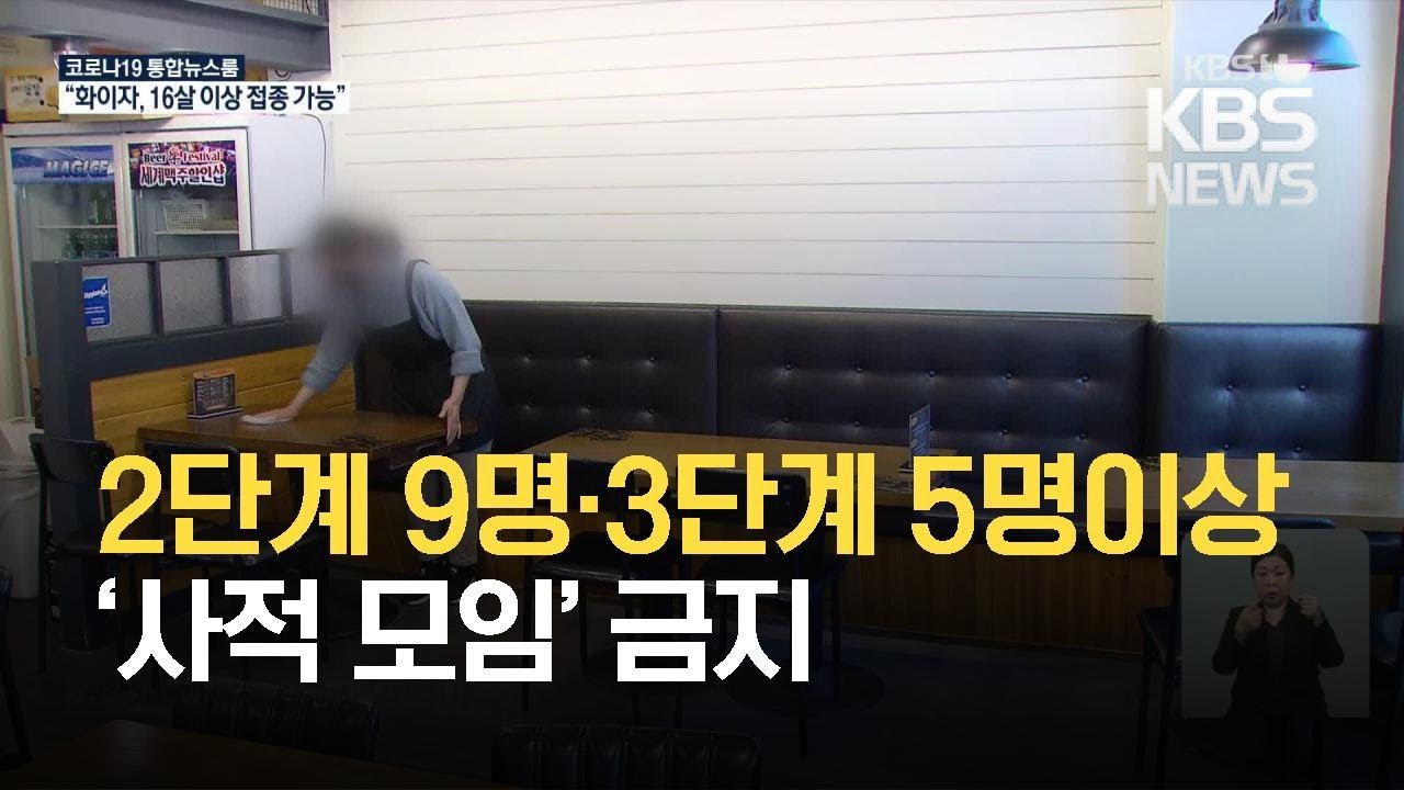&lsquo;거리두기 2단계까지 9인 이상 사적 모임 금지&rsquo;&hellip;개편 앞두고 의견 수렴 / KBS 2021.03.06.