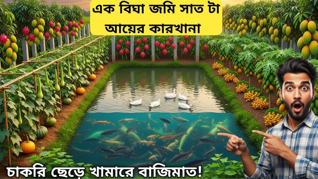 চাকরি ছেড়ে ১ বিঘা জমিতে বাজিমাত | এক খামারে ৭ আয়ের দারুণ আইডিয়া | Mixed Farming Success Story