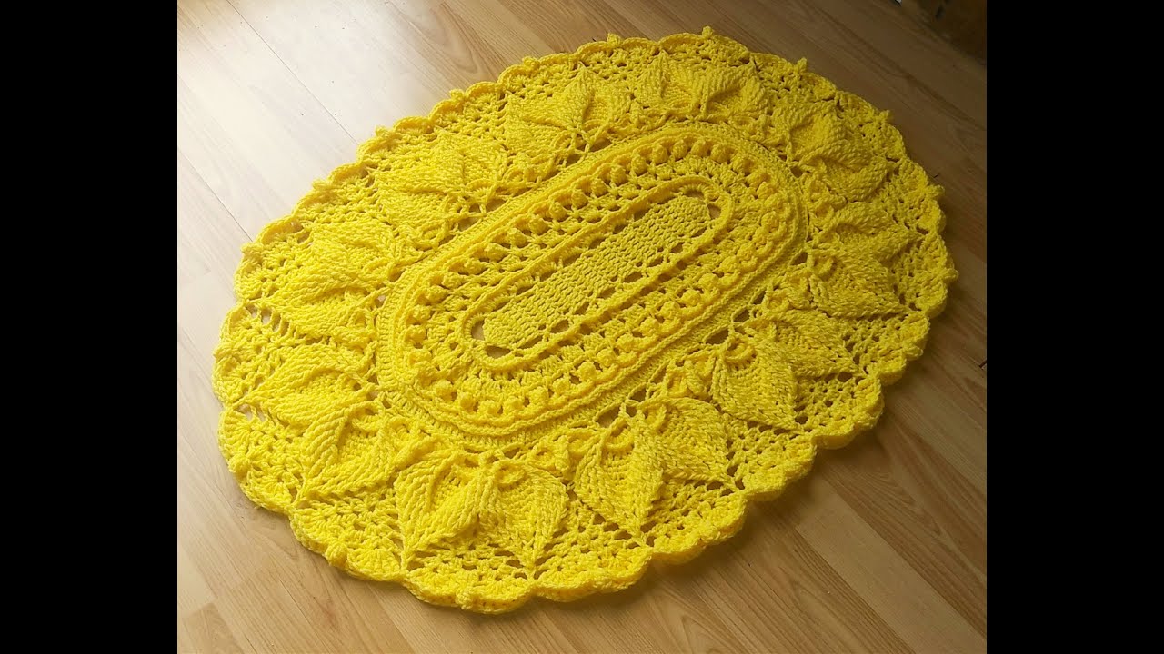 crochet home rug #61 easy oval pattern/ crochet mandala/クロシェオーバルラグ/Alfombra ovalada de ganchillo