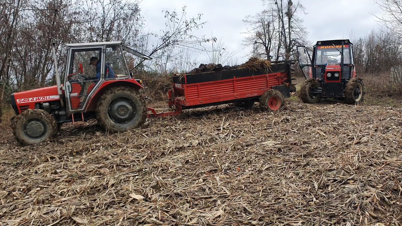 IMT 549 - Rasturanje stajnjaka sa prikolicom sip 2700 po blatu
