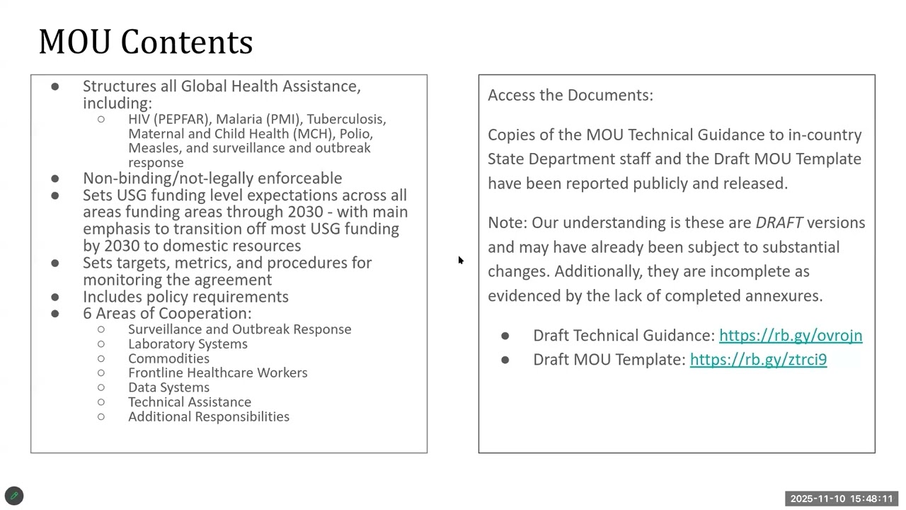 USG Global Health MoU under the America First Strategy