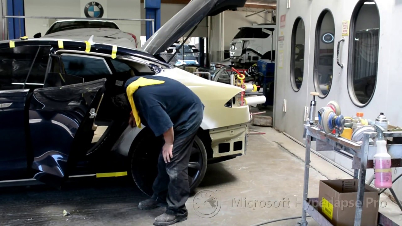 Rebuilding a Wrecked 2015 Tesla Model S Replacing Aluminum Quarter Panel