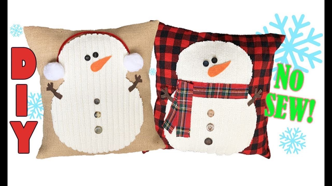 DIY Easy No Sew Snowman Pillow Tutorial!