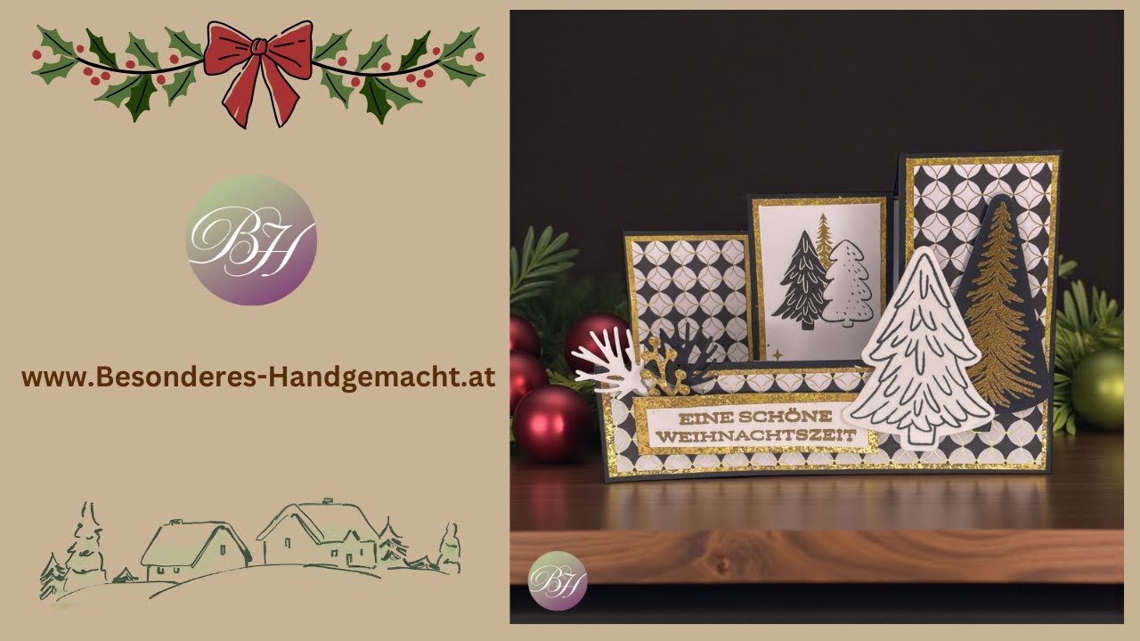Weihnachtskarte mit Style / trendige Triple-Step-Idee / Fun Fold / Produkte von Stampin’ Up!®