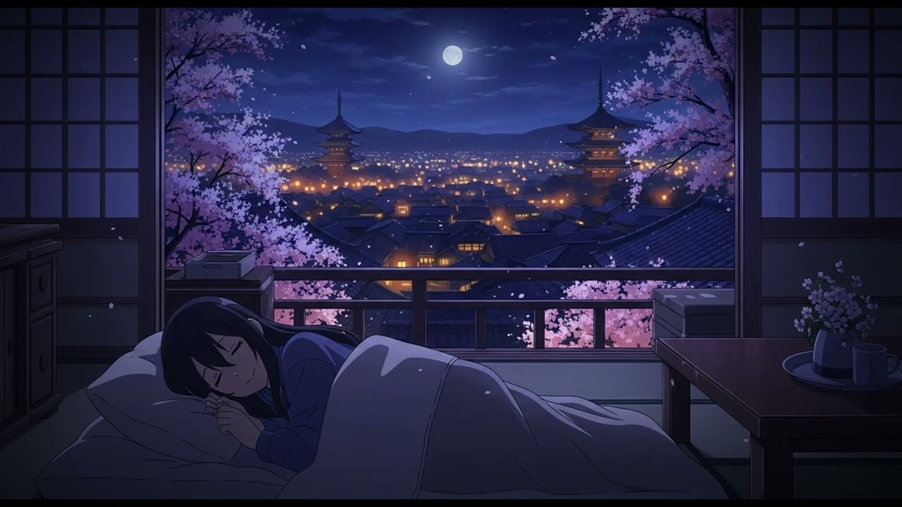Tokyo City Lights with Soft Piano | Relaxing Japanese Music | Relief, Study, Deep Sleep Music