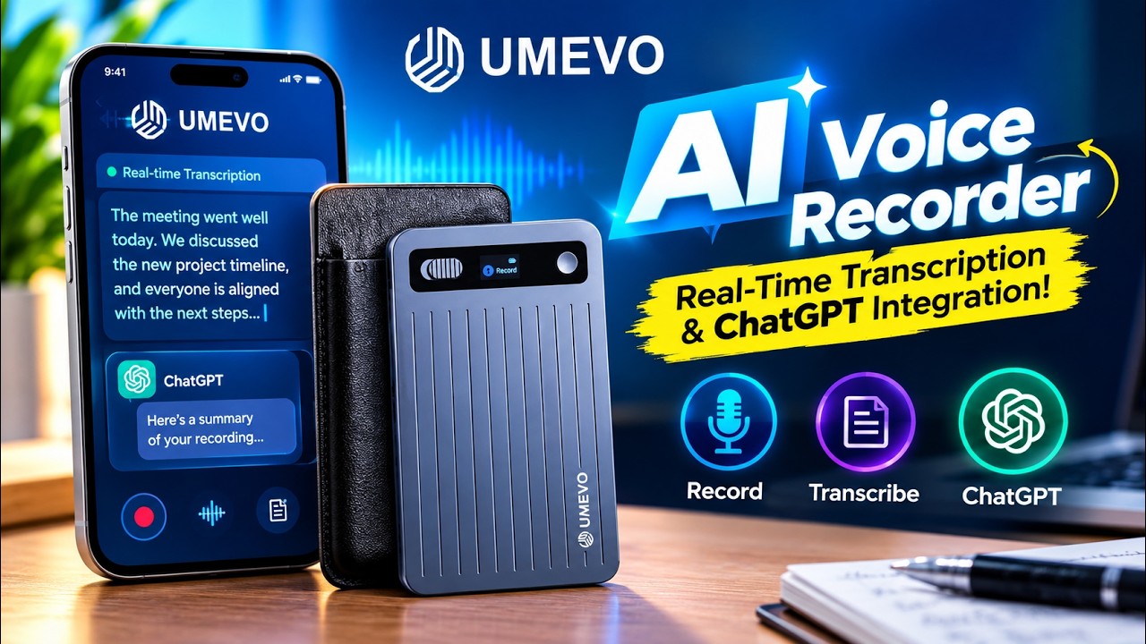 Umevo AI Voice Recorder &ndash; Smartest Recorder with Real-Time Transcription & ChatGPT Integration!