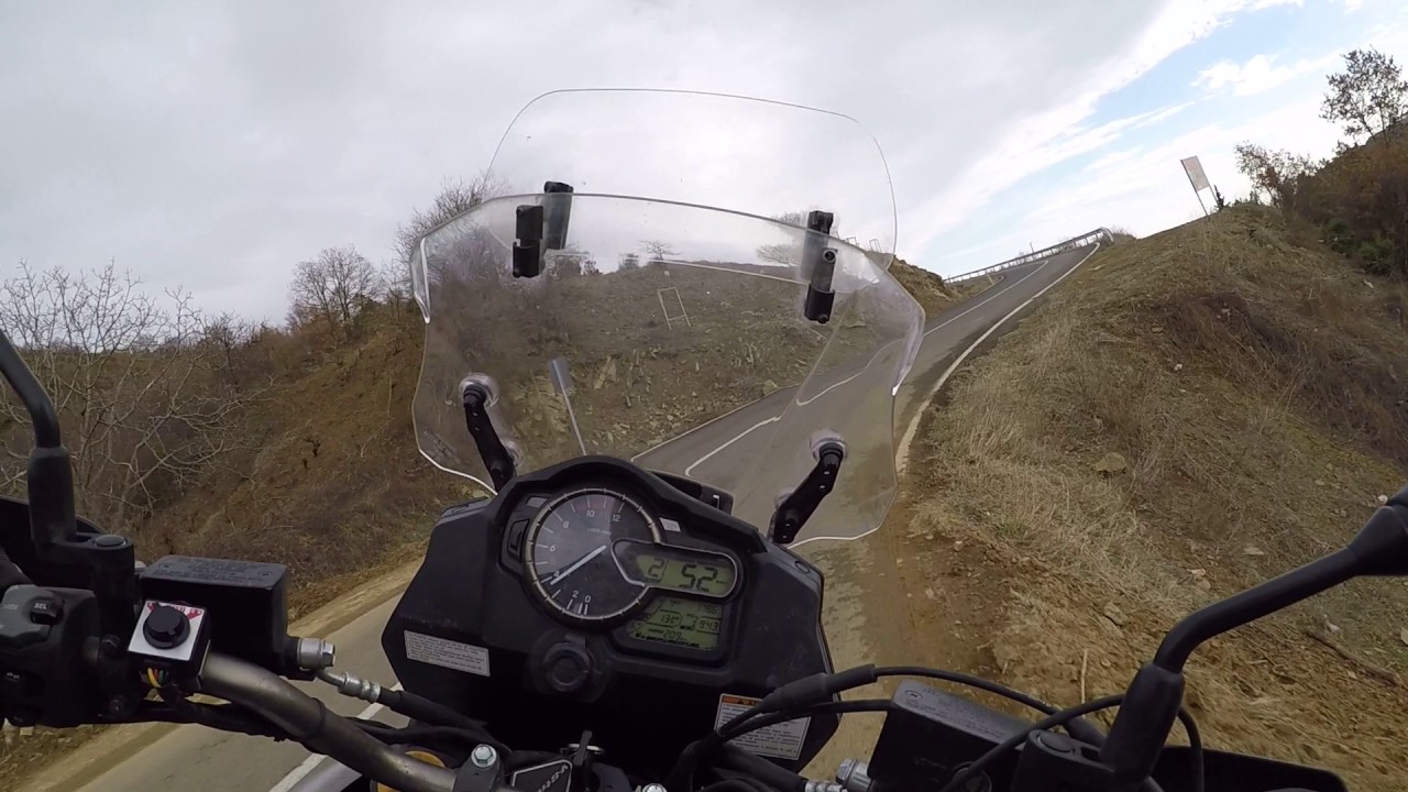 Suzuki DL1000A V-Strom Cornering on Twisty Road POV (U&ccedil;makdere Viraj)