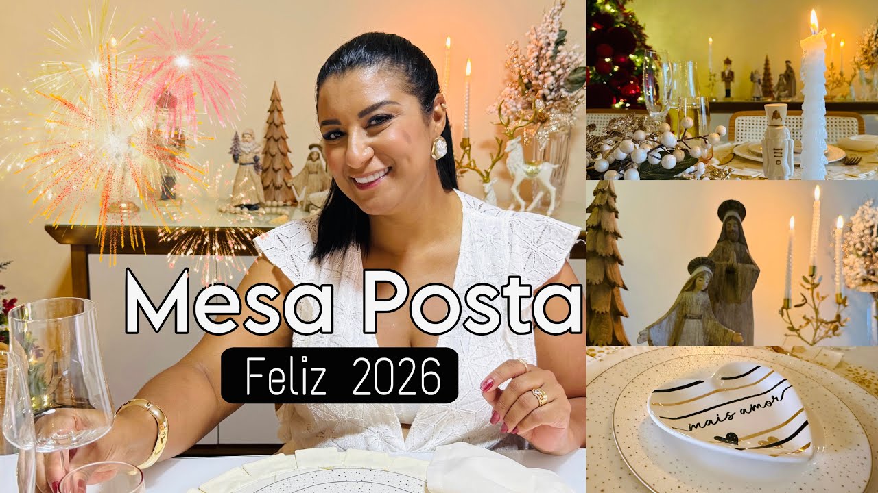 MESA POSTA PARA ANO NOVO SIMPLES E ELEGANTE #mesaposta #anonovo #2026 #reveillon2025 