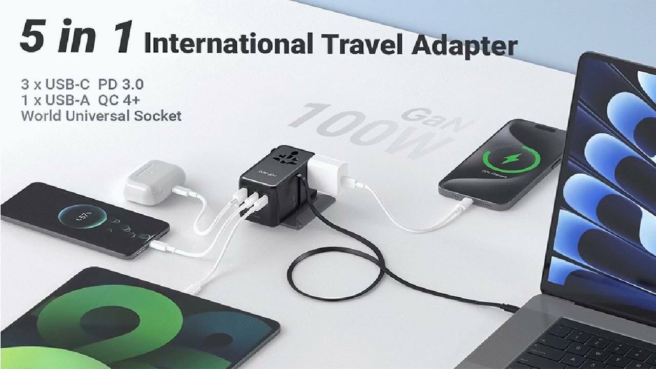 MINIX TP100C Universal Travel Adapter with USB C Cable Best Price Offer