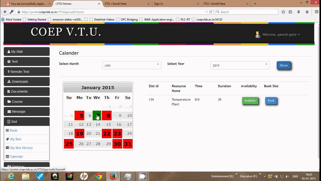 COEP Virtual Lab Slot Booking Procedure