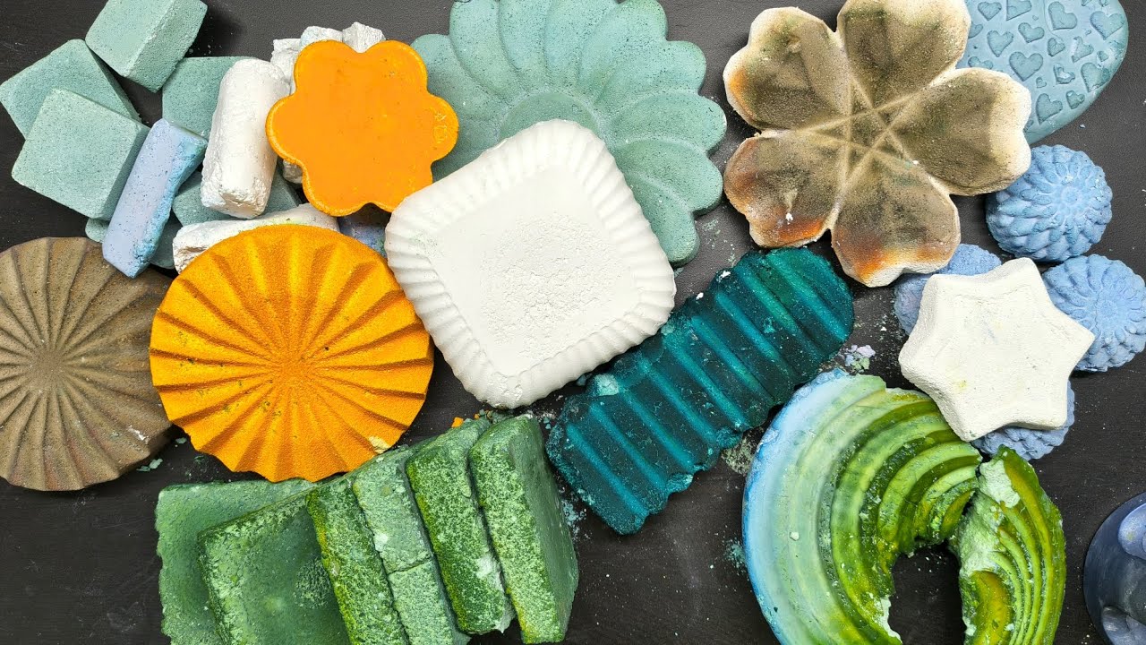 Leftover chalks  crushing | powdery soft crispy