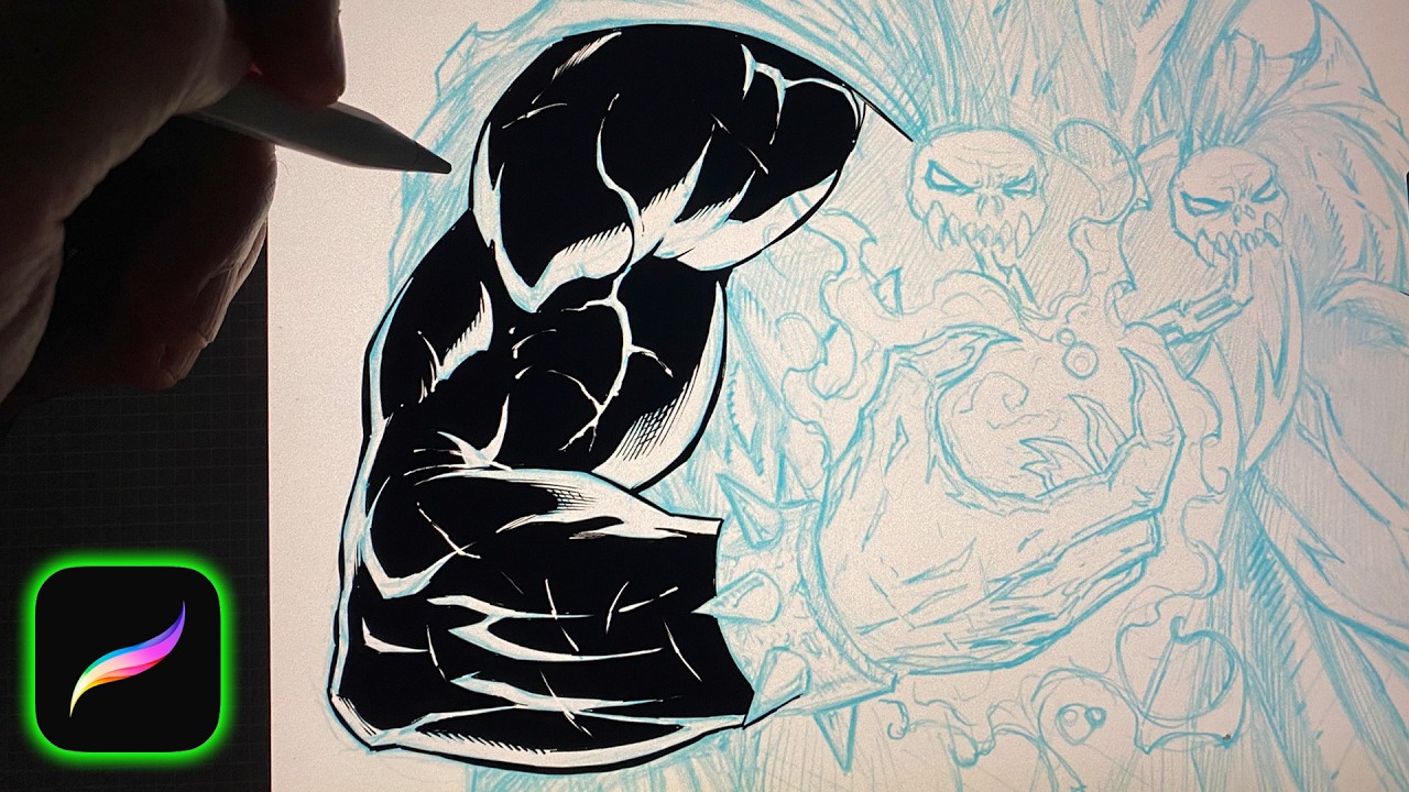 Inking Comic Art with Procreate - Suit Textures