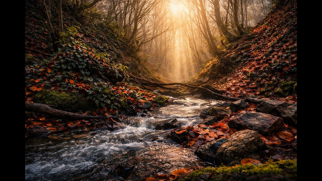 I sit and watch a stream in the wild forest. ASMR - Relax