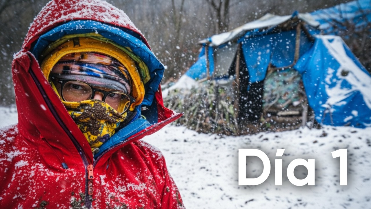 Sola en el BOSQUE para construir un REFUGIO | Día 1