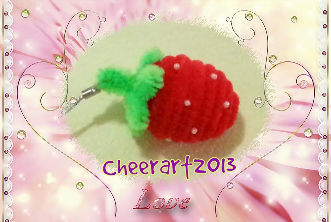 Diy fun craft : pipe cleaner strawberry charm手工教學:毛根草莓吊飾